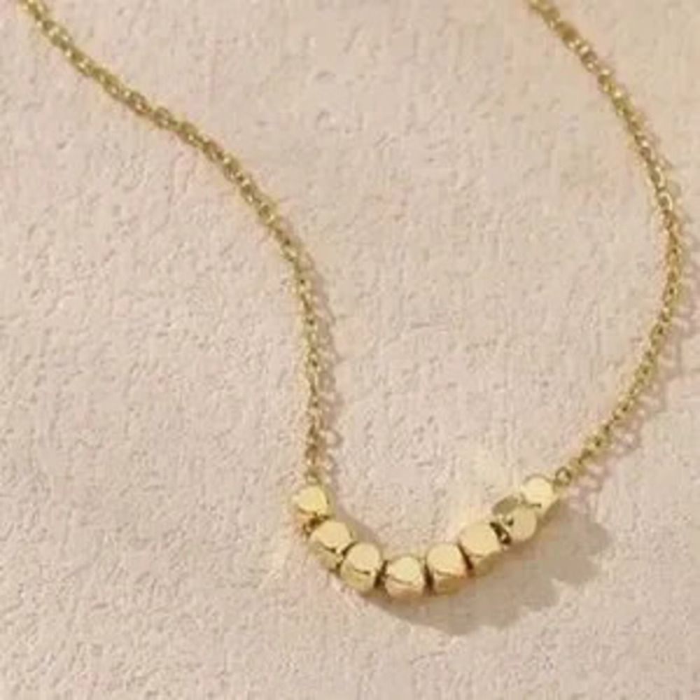 Gold Dainty Classic Cube Necklace (1205) - Picture 2 of 2